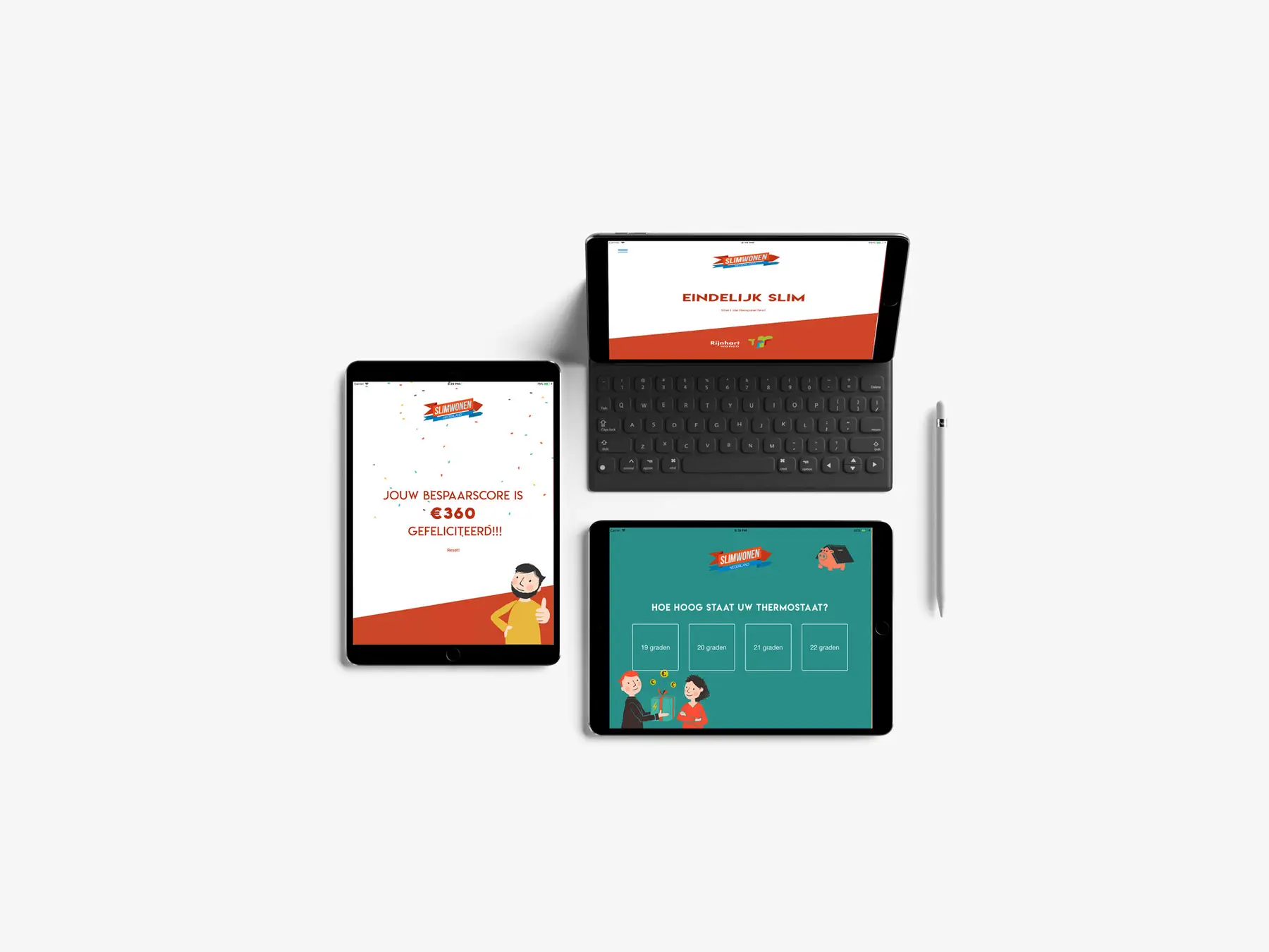 Bespaar Quiz application mockups