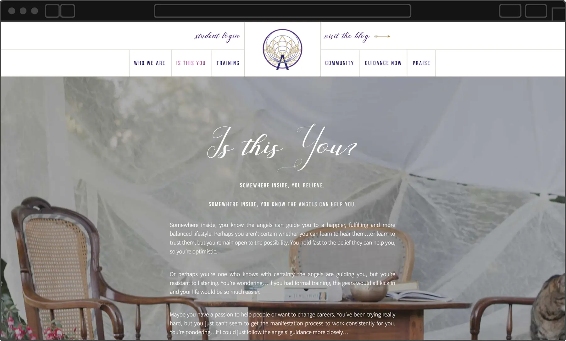 Angels Teach website in browser, created by mrkaluzny
