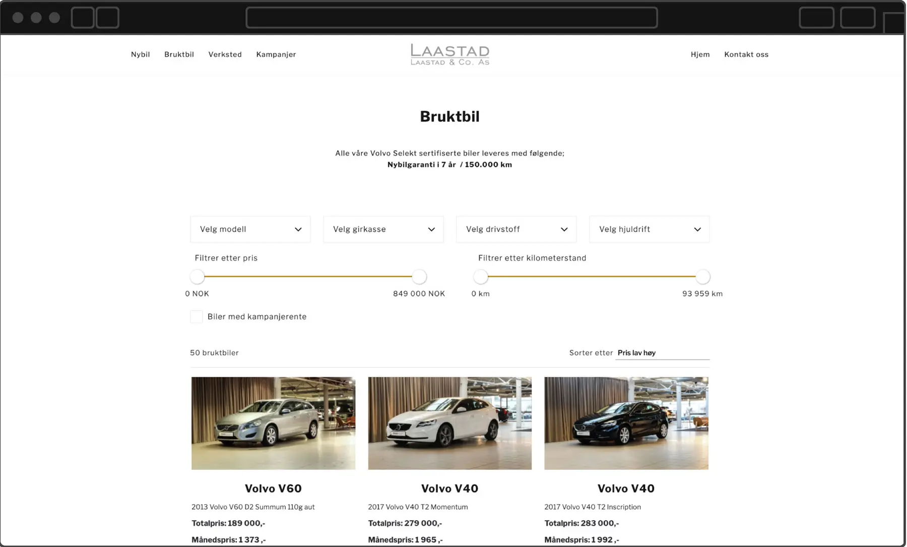 Laastad website screenshot