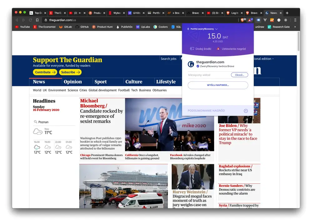 Guardian as a verified publisher for BAT tickets